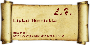 Liptai Henrietta névjegykártya